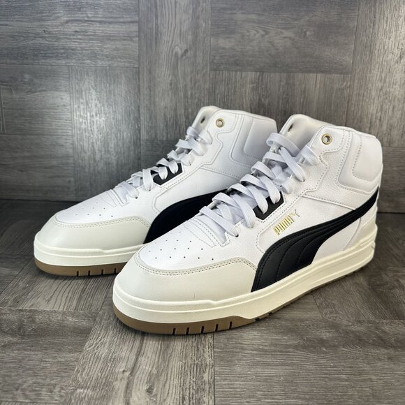 Puma Rebound V6 Mid Mens Sneakers White Black Gum 402598-05 Size 11.5 - Picture 4 of 8